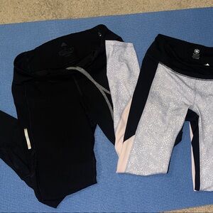 Adidas Black and Light Pink Leggings Duo